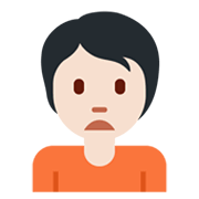 🙍🏻 Emoji missmutige Person: helle Hautfarbe Twitter Twemoji 13.0.