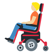 🧑🏼‍🦼 Emoji Person in motorisiertem Rollstuhl: mittelhelle Hautfarbe Twitter Twemoji 13.0.