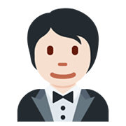🤵🏻 Emoji Person im Smoking: helle Hautfarbe Twitter Twemoji 13.0.