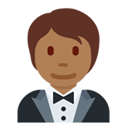 🤵🏾 Emoji Persona Con Esmoquin: Tono De Piel Oscuro Medio en Twitter Twemoji 13.0.