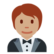 🤵🏽 Emoji Person im Smoking: mittlere Hautfarbe Twitter Twemoji 13.0.