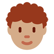 🧑🏽‍🦱 Emoji Erwachsener: mittlere Hautfarbe, lockiges Haar Twitter Twemoji 13.0.