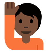 🙋🏿 Emoji Persona Con La Mano Levantada: Tono De Piel Oscuro en Twitter Twemoji 13.0.