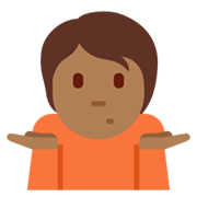 Emoji 🤷🏾 Persona Che Scrolla Le Spalle: Carnagione Abbastanza Scura su Twitter Twemoji 13.0.