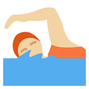 🏊🏼 Emoji Persona Nadando: Tono De Piel Claro Medio en Twitter Twemoji 13.0.