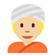 👳🏼 Emoji Persona Con Turbante: Tono De Piel Claro Medio en Twitter Twemoji 13.0.