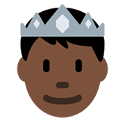 🤴🏿 Emoji Príncipe: Tono De Piel Oscuro en Twitter Twemoji 13.0.
