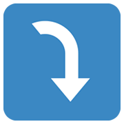 ⤵️ Emoji Flecha Derecha Curvándose Hacia Abajo en Twitter Twemoji 13.0.