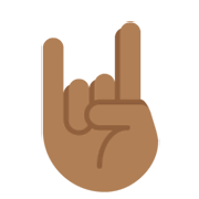 🤘🏾 Emoji Saudação Do Rock: Pele Morena Escura na Twitter Twemoji 13.0.