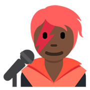 🧑🏿‍🎤 Emoji Cantante: Tono De Piel Oscuro en Twitter Twemoji 13.0.