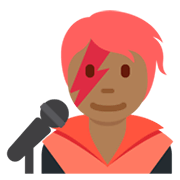 🧑🏾‍🎤 Emoji Cantante: Tono De Piel Oscuro Medio en Twitter Twemoji 13.0.
