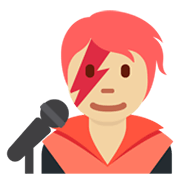 🧑🏼‍🎤 Emoji Cantante: Tono De Piel Claro Medio en Twitter Twemoji 13.0.