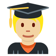 🧑🏼‍🎓 Emoji Student(in): mittelhelle Hautfarbe Twitter Twemoji 13.0.