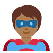 🦸🏾 Emoji Super-herói: Pele Morena Escura na Twitter Twemoji 13.0.