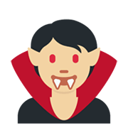 🧛🏼 Emoji Vampiro: Tono De Piel Claro Medio en Twitter Twemoji 13.0.