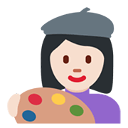 👩🏻‍🎨 Emoji Artista Mujer: Tono De Piel Claro en Twitter Twemoji 13.0.