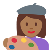 👩🏾‍🎨 Emoji Artista Plástica: Pele Morena Escura na Twitter Twemoji 13.0.