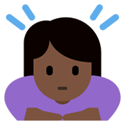 Emoji 🙇🏿‍♀️ Donna Che Fa Inchino Profondo: Carnagione Scura su Twitter Twemoji 13.0.