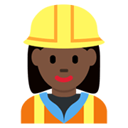 👷🏿‍♀️ Emoji Bauarbeiterin: dunkle Hautfarbe Twitter Twemoji 13.0.