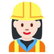 👷🏻‍♀️ Emoji Bauarbeiterin: helle Hautfarbe Twitter Twemoji 13.0.