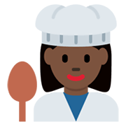 👩🏿‍🍳 Emoji Cocinera: Tono De Piel Oscuro en Twitter Twemoji 13.0.