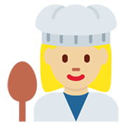 Émoji 👩🏼‍🍳 Cuisinière : Peau Moyennement Claire sur Twitter Twemoji 13.0.