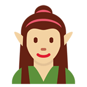 🧝🏼‍♀️ Emoji Elfe: mittelhelle Hautfarbe Twitter Twemoji 13.0.