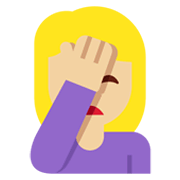 🤦🏼‍♀️ Emoji sich an den Kopf fassende Frau: mittelhelle Hautfarbe Twitter Twemoji 13.0.