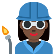 👩🏿‍🏭 Emoji Fabrikarbeiterin: dunkle Hautfarbe Twitter Twemoji 13.0.