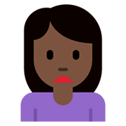 🙍🏿‍♀️ Emoji Mujer Frunciendo El Ceño: Tono De Piel Oscuro en Twitter Twemoji 13.0.