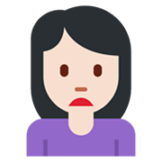 🙍🏻‍♀️ Emoji missmutige Frau: helle Hautfarbe Twitter Twemoji 13.0.