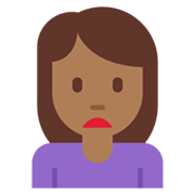 🙍🏾‍♀️ Emoji Mujer Frunciendo El Ceño: Tono De Piel Oscuro Medio en Twitter Twemoji 13.0.