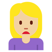 🙍🏼‍♀️ Emoji missmutige Frau: mittelhelle Hautfarbe Twitter Twemoji 13.0.