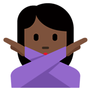 🙅🏿‍♀️ Emoji Frau mit überkreuzten Armen: dunkle Hautfarbe Twitter Twemoji 13.0.