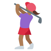 🏌🏾‍♀️ Emoji Mujer Jugando Al Golf: Tono De Piel Oscuro Medio en Twitter Twemoji 13.0.