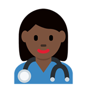 👩🏿‍⚕️ Emoji Profesional Sanitario Mujer: Tono De Piel Oscuro en Twitter Twemoji 13.0.