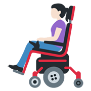 👩🏻‍🦼 Emoji Frau in elektrischem Rollstuhl: helle Hautfarbe Twitter Twemoji 13.0.