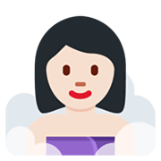 🧖🏻‍♀️ Emoji Frau in Dampfsauna: helle Hautfarbe Twitter Twemoji 13.0.