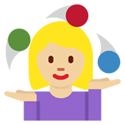 🤹🏼‍♀️ Emoji Jongleurin: mittelhelle Hautfarbe Twitter Twemoji 13.0.