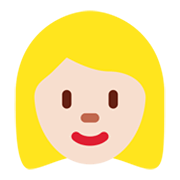 👱🏻‍♀️ Emoji Frau: helle Hautfarbe, blond Twitter Twemoji 13.0.