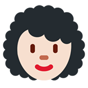 👩🏻‍🦱 Emoji Frau: helle Hautfarbe, lockiges Haar Twitter Twemoji 13.0.
