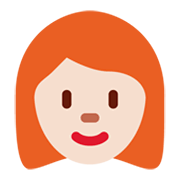 👩🏻‍🦰 Emoji Frau: helle Hautfarbe, rotes Haar Twitter Twemoji 13.0.