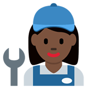 Emoji 👩🏿‍🔧 Meccanico Donna: Carnagione Scura su Twitter Twemoji 13.0.