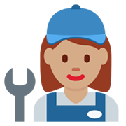 Emoji 👩🏽‍🔧 Meccanico Donna: Carnagione Olivastra su Twitter Twemoji 13.0.