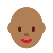 👩🏾‍🦲 Emoji Frau: mitteldunkle Hautfarbe, Glatze Twitter Twemoji 13.0.