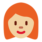 Émoji 👩🏼‍🦰 Femme : Peau Moyennement Claire Et Cheveux Roux sur Twitter Twemoji 13.0.