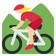 🚵🏼‍♀️ Emoji Mountainbikerin: mittelhelle Hautfarbe Twitter Twemoji 13.0.