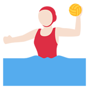 🤽🏻‍♀️ Emoji Mujer Jugando Al Waterpolo: Tono De Piel Claro en Twitter Twemoji 13.0.