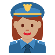 Émoji 👮🏽‍♀️ Policière : Peau Légèrement Mate sur Twitter Twemoji 13.0.