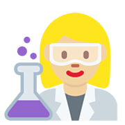 👩🏼‍🔬 Emoji Científica: Tono De Piel Claro Medio en Twitter Twemoji 13.0.
